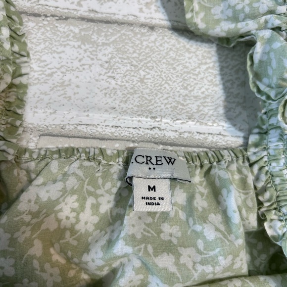 J. Crew Green Floral Ruffle Straps Tank - Picture 5 of 8